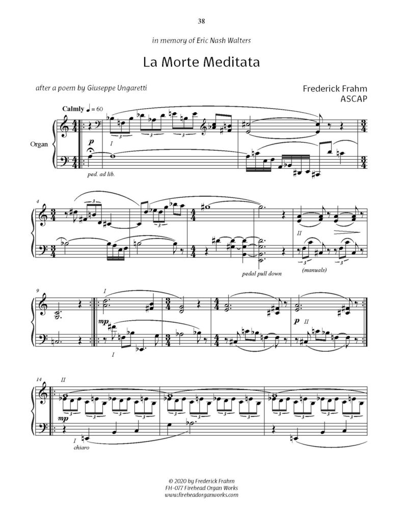 Frahm La Morte Meditata first page